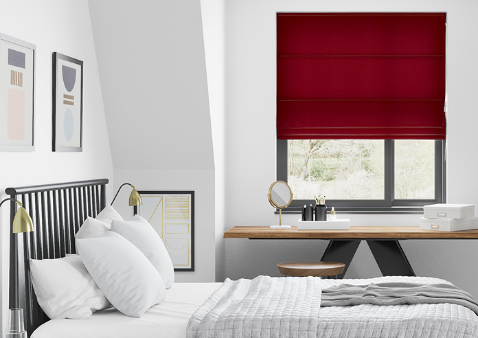 Faux Suede, Brick - Twist&Fit Roman Blind - Image 3